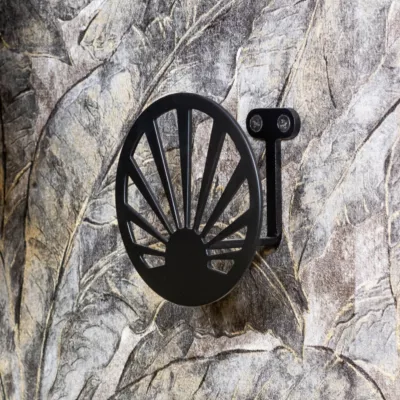 Patère murale soleil Cime L. 10 cm, noir mat