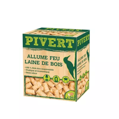 Boîte de 96 allume feu laines de bois Pivert