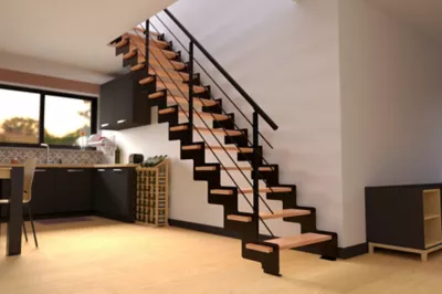 Rampe noire pour escalier Wizz droit et quart tournant