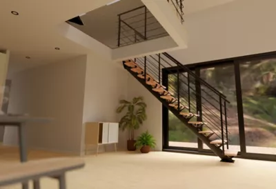 Rampe noire pour escalier Aero