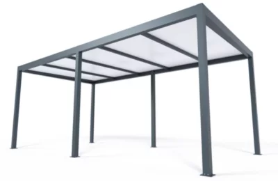 Carport autoportant aluminium gris RAL 7016 Cosmeo 3 x 6 m Alumin'home