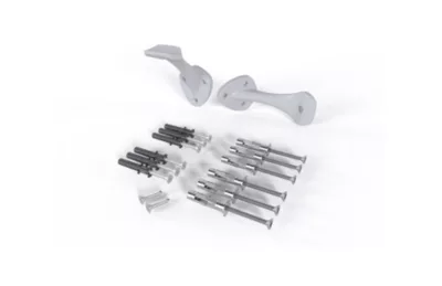 2 supports muraux + fixations pour rampe d’escalier gris clair Alumin'home