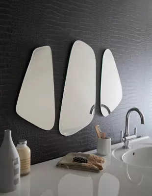 Ensemble de 3 miroirs ovale Bisao Pierre Pradel l.30 x H.56cm