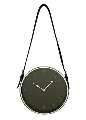Horloge murale lanière noire et argentée Ø 305cm