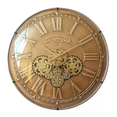 Horloge murale mecanique convexe doré Ø 60 cm