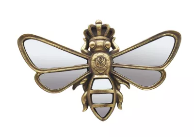 Décoration murale miroir abeille doré satiné Emde