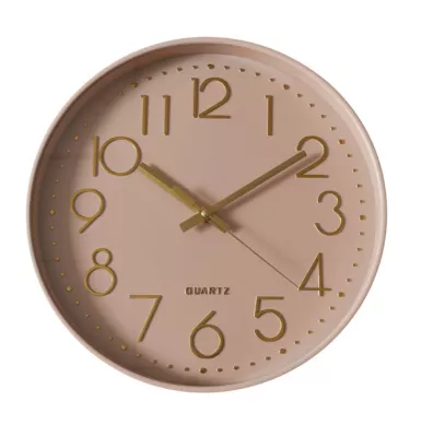 Horloge murale color block rose blush Ø30,5cm Emdedesign
