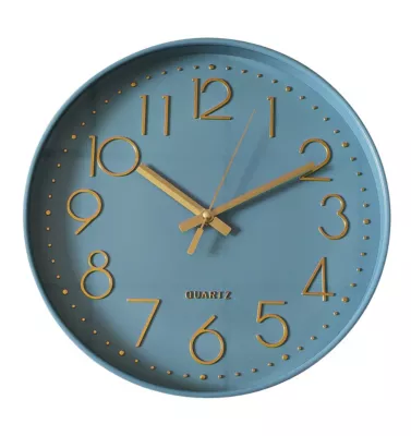 Horloge murale color block bleu océan Ø30,5cm Emdedesign