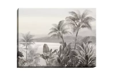 Toile jungle noir et blanc L.80 x l.60 cm