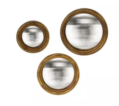 Miroir convexe doré satiné Emde vendu par 3 pièces