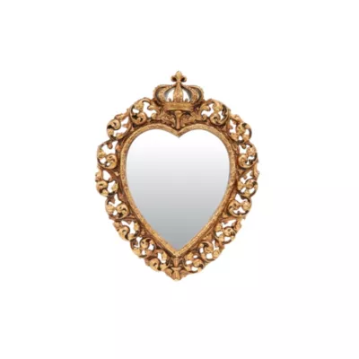 Décoration murale ex-voto couronne dorée H.30cm Emde