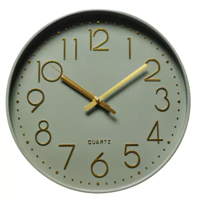 Horloge murale color block vert kaki ⌀30,5cm Emdedesign