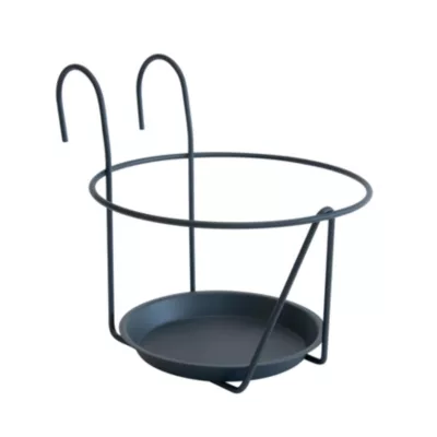 Porte pot à crochet en acier avec soucoupe anthracite 20-22 cm Louis moulin