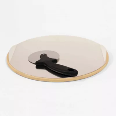 Pierre à pizza ronde Somagic Ø 33 cm avec roulette