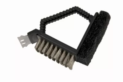 Brosse à barbecue 3 fonctions acier inoxydable L.12 x l.7 cm noir