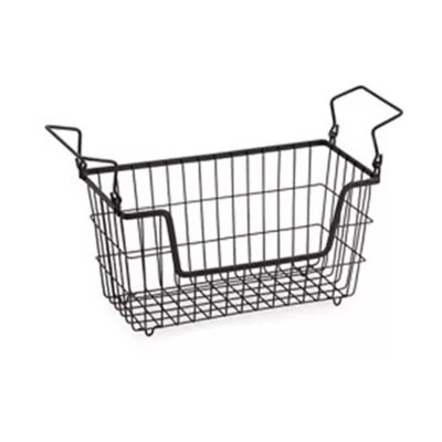 Panier de rangement filaire en métal noir l. 38 cm