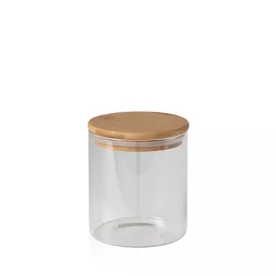 Bocal en verre avec couvercle hermétique en bambou 0,3 L