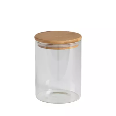 Bocal en verre avec couvercle hermétique en bambou 0,6 L