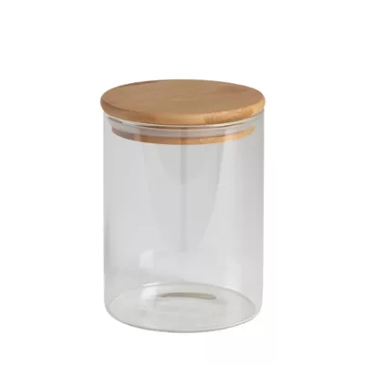 Bocal en verre avec couvercle hermétique en bambou 1 L