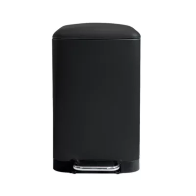 Poubelle de cuisine à pédale 30 L métal noir mat – l.34 x P.28 x H.68 cm – design compact, ouverture facile et hygiénique Frandis Urban