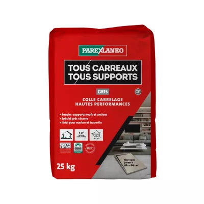 Colle tous carreaux tous supports Parexlanko Gris 25kg