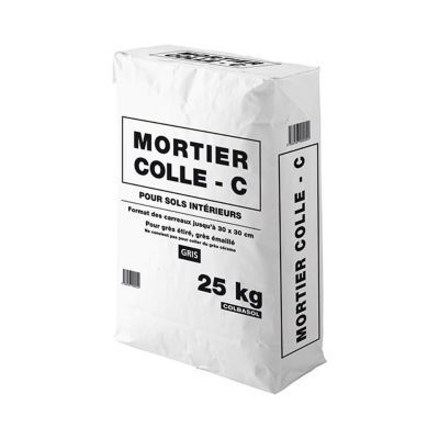 Mortier colle C pour sols intérieurs gris 25 kg