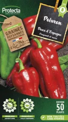 Graines de poivron variété "Doux d'Espagne" Protecta semis de janvier à avril
