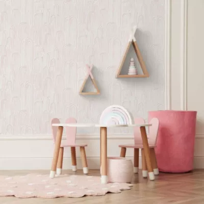 Papier peint intissé Les aventures arche rose L.1005 x l.53cm Lutèce