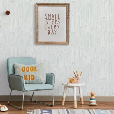 Papier peint vinyl intissé Les aventures Nina arche bleu glacier L.1005 x l.53cm Lutèce
