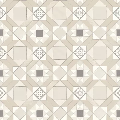 Papier peint vinyle intissé Cuisines & Bains Lutece mat et satiné carreaux ciment, faience beige l.1005 x l.53 cm