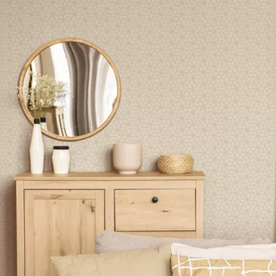 Papier peint vinyle intissé Fibre d'or beige L.1005 x l.53cm Lutèce