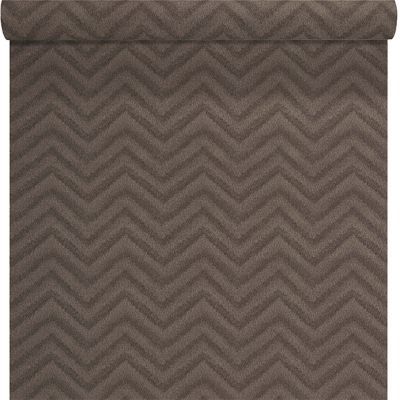 Papier peint vinyle sur intissé Lutèce Chevron marron