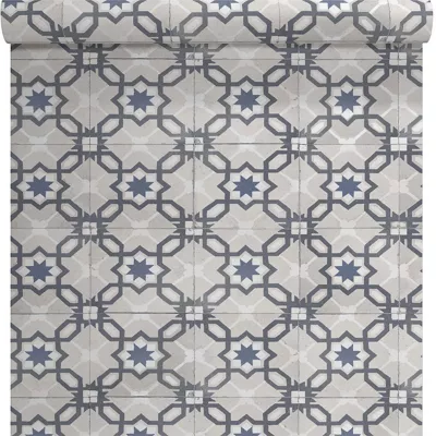 VINYL CARREAU CIMENT BLEU