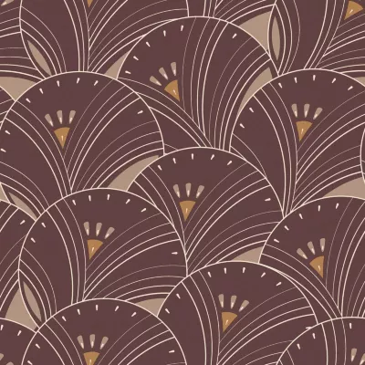 Papier peint vinyle intissé Villa Rosalie Lutece mat et satiné art déco rouge l.1005 x l.53 cm