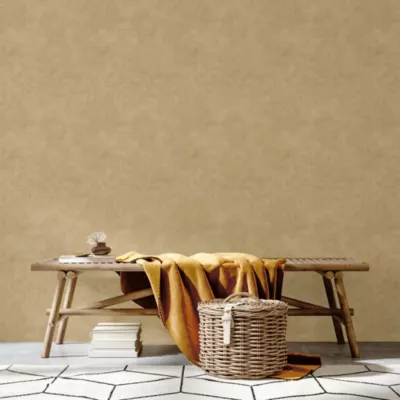 Papier peint vinyle intissé imitation mur taloché cuivre L.1005 x l.53cm Lutèce