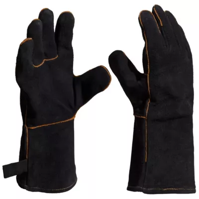 Gants anti-chaleur en cuir Pyrofeu noir