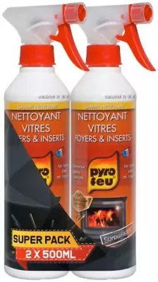 Image principale de Nettoyant vitres, foyers et inserts en flacon de 500 ml vendu par 2