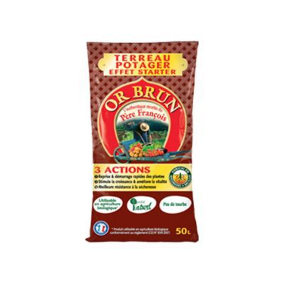 Terreau potager 3 actions Or Brun 50 L