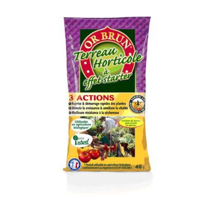 Terreau horticole 3 actions OR BRUN 40L