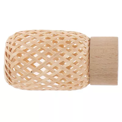 Embout cylindre pour barre à rideau effet cannage beige Ø28mm Mobois
