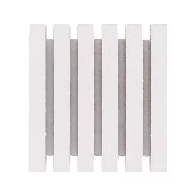 Embout cube strié pour barre à rideau bois de hêtre blanc Ø28mm Mobois