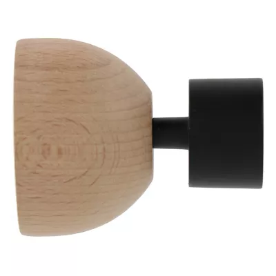 Embout cylindre pour tringle à rideau bois et métal noir Ø.2,8 Mobois