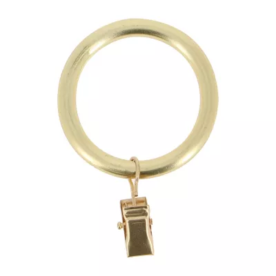10 anneaux pince pour tringle à rideau D52 métal doré Ø28mm Mobois