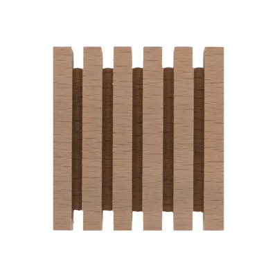 Embout cube strié pour barre à rideau bois de hêtre Ø28mm Mobois
