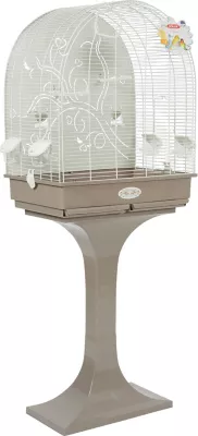 Cage arabesque Anna 60 cm sur pied Zolux taupe