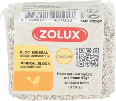 Bloc de sels Zolux pour rongeurs et oiseaux 1 pièce