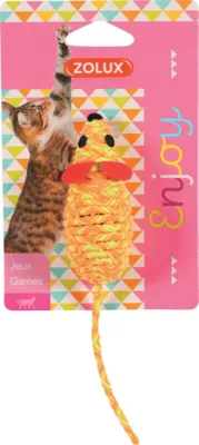 Jouet pour chat souris coloré en élastique Zolux