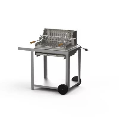 Barbecue charbon sur chariot Mendy inox 54 x 32 cm Le Marquier