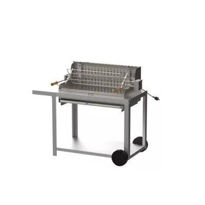 Barbecue charbon sur chariot Irissarry inox 78 x 32 cm Le Marquier