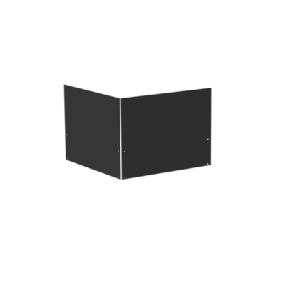Habillage arrière d'angle pour cuisine extérieure noir crédence Le Marquier acier L.55 x H. 40,4 x Ep. 10 cm